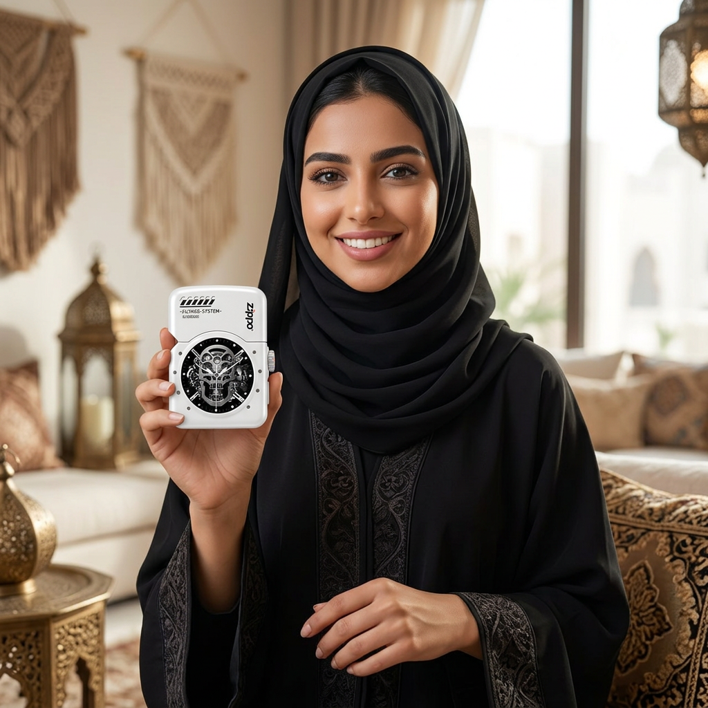عميلة تحمل ولاعة Zippo الذكية المجانية